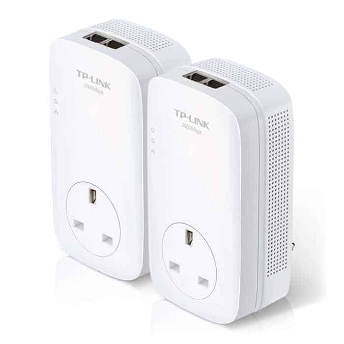 Gigabit Homeplug 2-Port Passthrough Gigabit Powerline Twin Pack from TP LINK